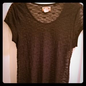 Mudd Black Lace Shirt